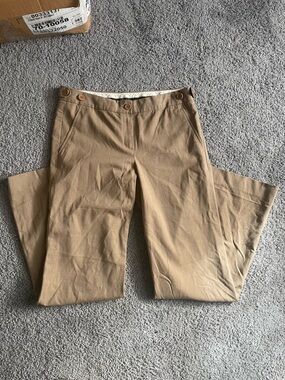 Theory Elkers Tan Pants size 6 Women's Wear to Work Trousers Wool Blend